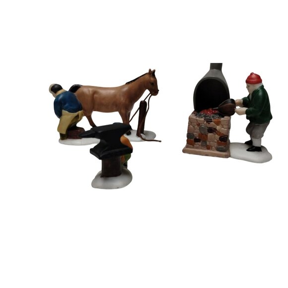 Department 56 Heritage Village Collection "Blacksmith" Set Of 3 Figurines‎ - Picture 1 of 16